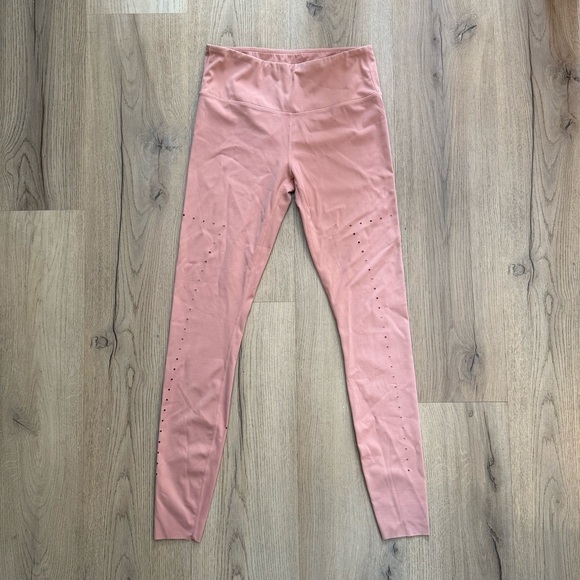 Varley Pants - Varley Pink Leggings with Laser Cut Design